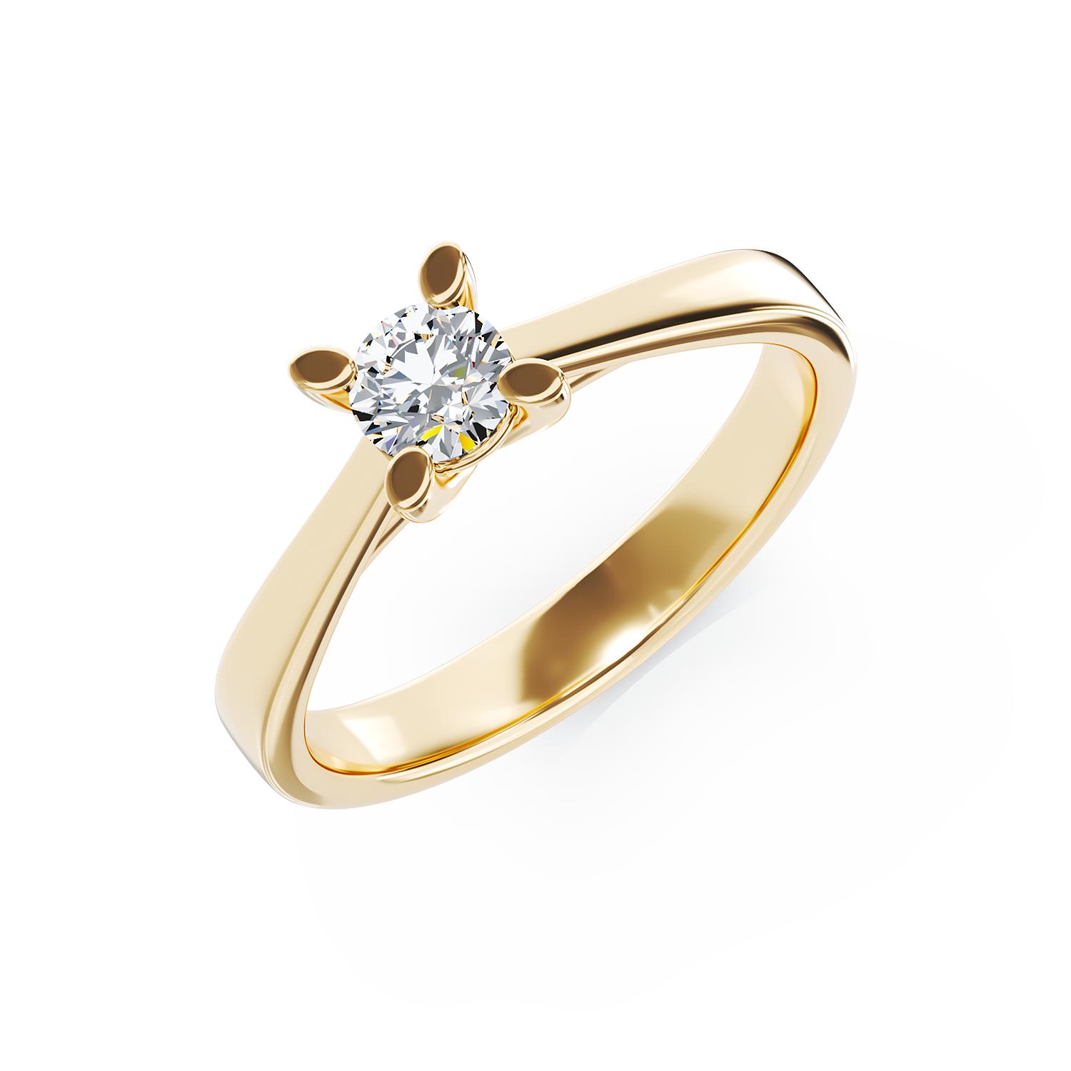 14K yellow gold engagement ring with a 0.15ct solitaire diamond